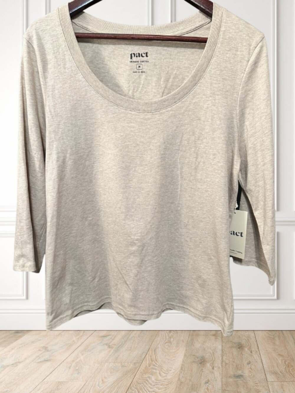 PACT Organic Cotton Scoop Neck Top Medium New With Tags